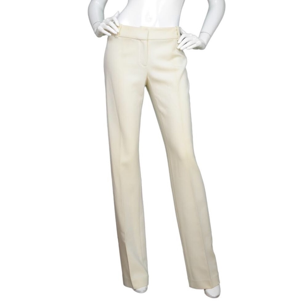 Celine Cream Straight Leg Slacks Pants Sz 36